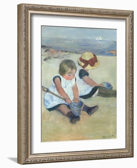 Children Playing on the Beach, 1884-Mary Cassatt-Framed Art Print