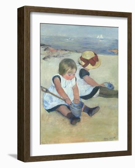 Children Playing on the Beach, 1884-Mary Cassatt-Framed Art Print