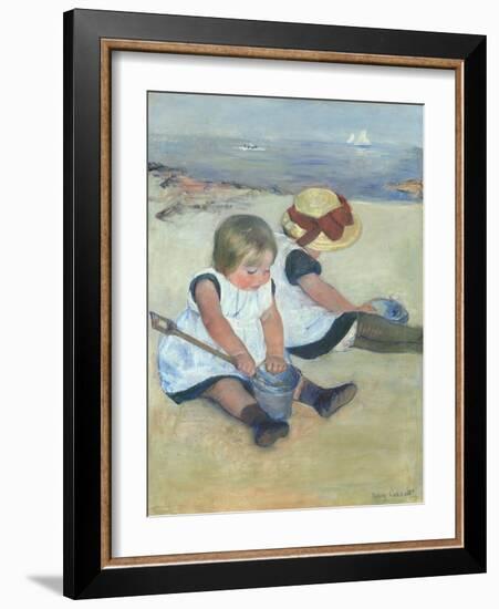 Children Playing on the Beach, 1884-Mary Cassatt-Framed Art Print