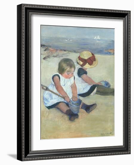 Children Playing on the Beach, 1884-Mary Cassatt-Framed Art Print