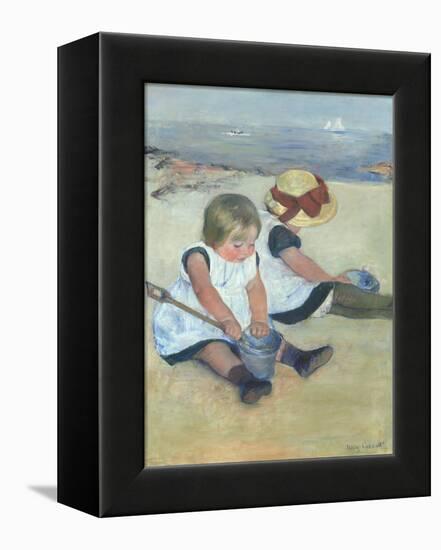 Children Playing on the Beach, 1884-Mary Cassatt-Framed Stretched Canvas