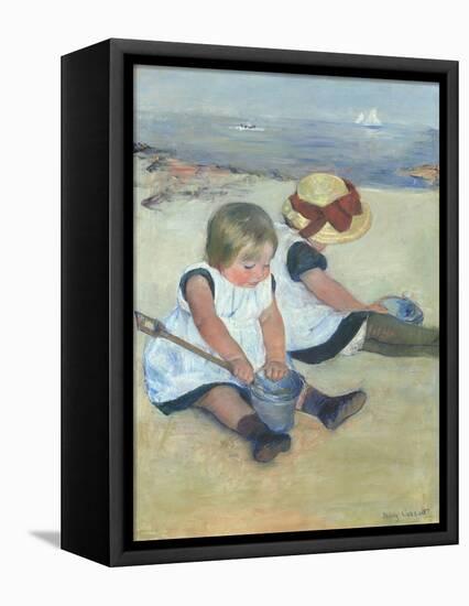 Children Playing on the Beach, 1884-Mary Cassatt-Framed Stretched Canvas