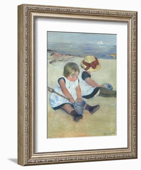 Children Playing on the Beach, 1884-Mary Cassatt-Framed Art Print