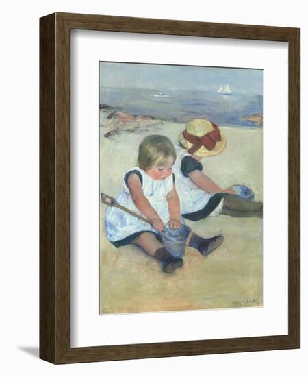 Children Playing on the Beach, 1884-Mary Cassatt-Framed Art Print