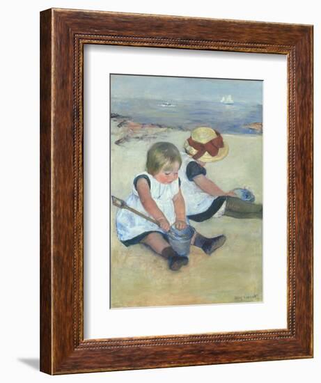 Children Playing on the Beach, 1884-Mary Cassatt-Framed Art Print