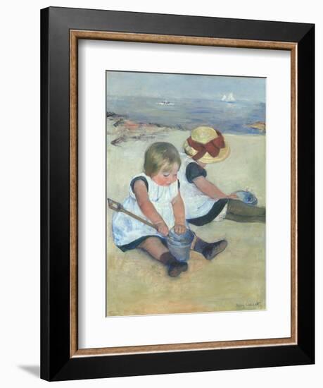 Children Playing on the Beach, 1884-Mary Cassatt-Framed Art Print