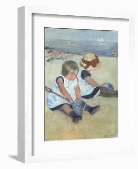 Children Playing on the Beach, 1884-Mary Cassatt-Framed Art Print