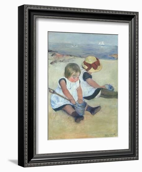 Children Playing on the Beach, 1884-Mary Cassatt-Framed Art Print