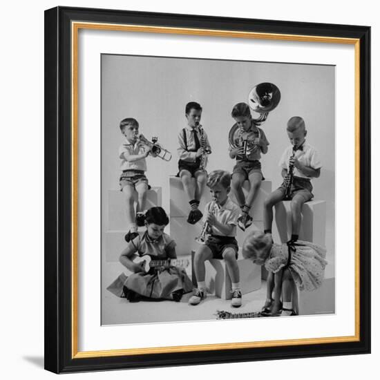 Children Playing Various Musical Instruments-Nina Leen-Framed Photographic Print