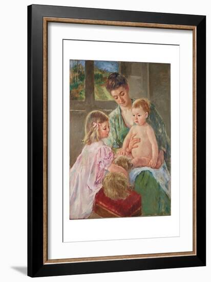 Children Playing with a Dog, 1907 (Oil on Canvas)-Mary Stevenson Cassatt-Framed Giclee Print