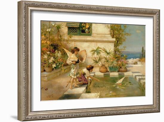 Children Playing with Boats, 1900-William Stephen Coleman-Framed Giclee Print