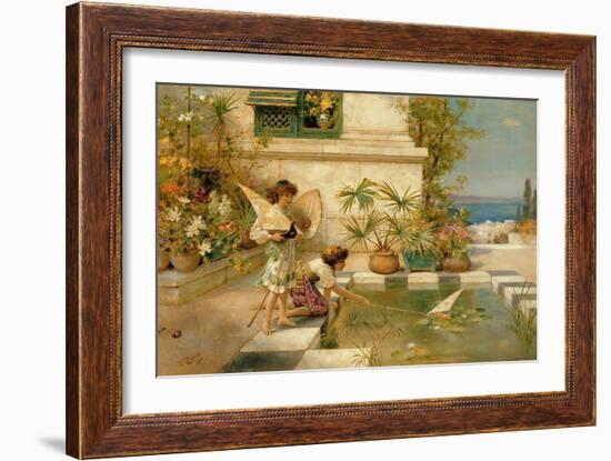 Children Playing with Boats, 1900-William Stephen Coleman-Framed Giclee Print