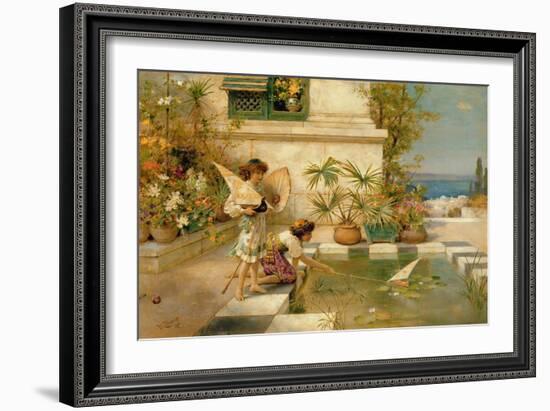 Children Playing with Boats, 1900-William Stephen Coleman-Framed Giclee Print