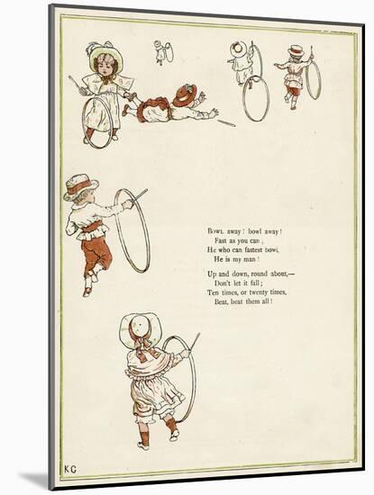 Children Playing with Hoops and Sticks-Kate Greenaway-Mounted Art Print