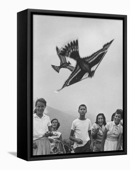 Children Playing with Various Flying Toys-Ralph Crane-Framed Premier Image Canvas