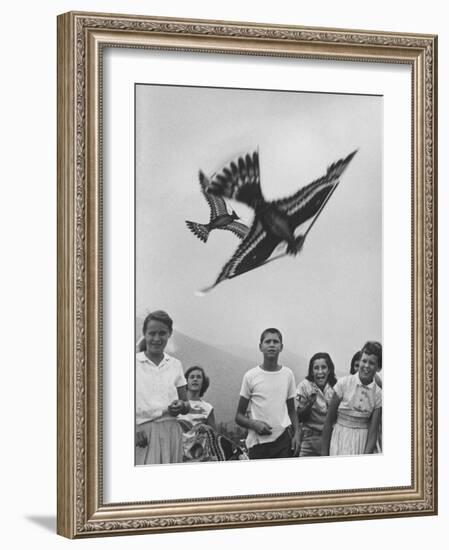 Children Playing with Various Flying Toys-Ralph Crane-Framed Photographic Print