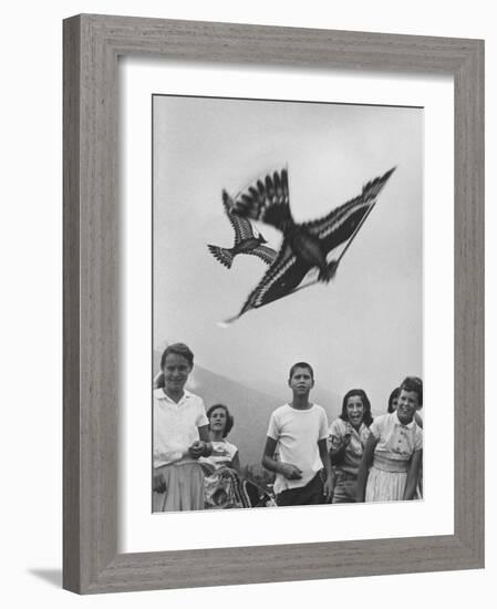 Children Playing with Various Flying Toys-Ralph Crane-Framed Photographic Print