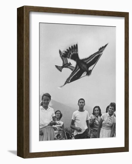 Children Playing with Various Flying Toys-Ralph Crane-Framed Photographic Print