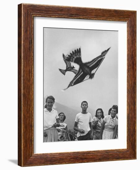 Children Playing with Various Flying Toys-Ralph Crane-Framed Photographic Print