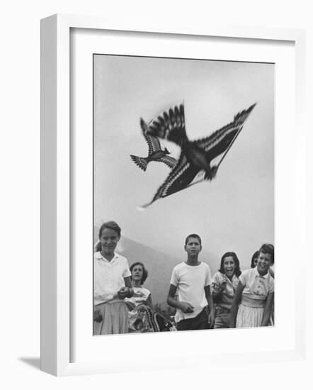 Children Playing with Various Flying Toys-Ralph Crane-Framed Photographic Print