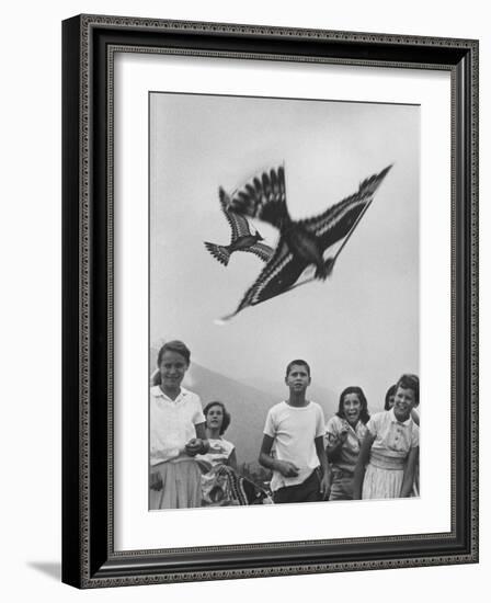 Children Playing with Various Flying Toys-Ralph Crane-Framed Photographic Print