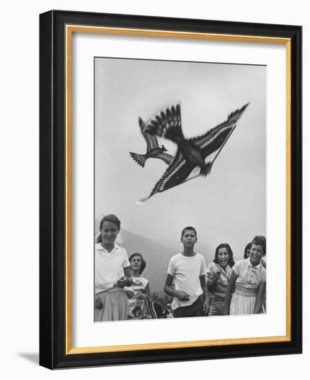 Children Playing with Various Flying Toys-Ralph Crane-Framed Photographic Print