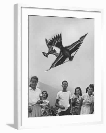 Children Playing with Various Flying Toys-Ralph Crane-Framed Photographic Print