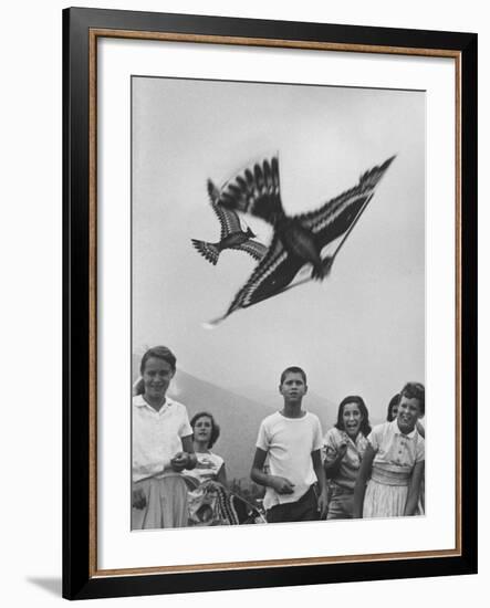 Children Playing with Various Flying Toys-Ralph Crane-Framed Photographic Print