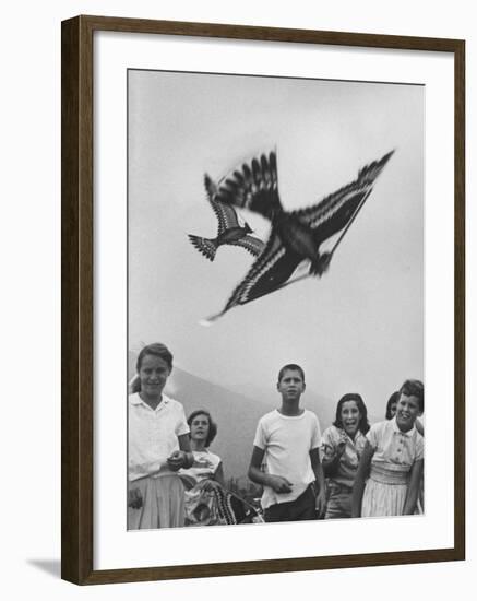 Children Playing with Various Flying Toys-Ralph Crane-Framed Photographic Print