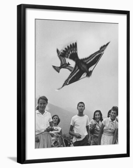 Children Playing with Various Flying Toys-Ralph Crane-Framed Photographic Print