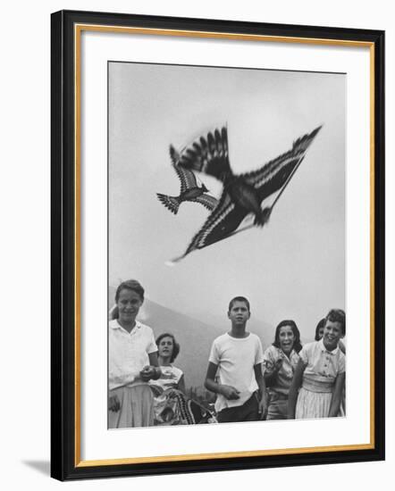 Children Playing with Various Flying Toys-Ralph Crane-Framed Photographic Print