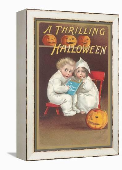 Children Reading Ghost Story-null-Framed Stretched Canvas