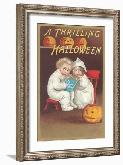 Children Reading Ghost Story-null-Framed Art Print