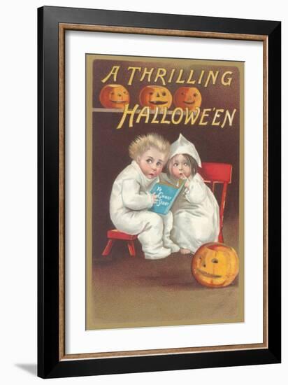 Children Reading Ghost Story-null-Framed Art Print