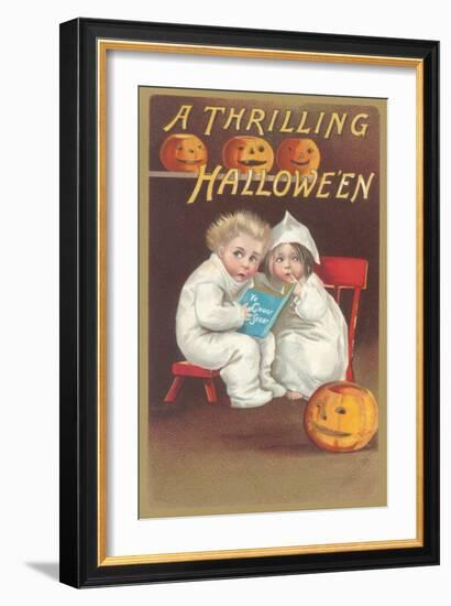 Children Reading Ghost Story-null-Framed Art Print