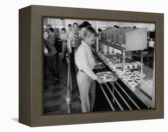 Children Receiving Food at the School Cafeteria-Ed Clark-Framed Premier Image Canvas