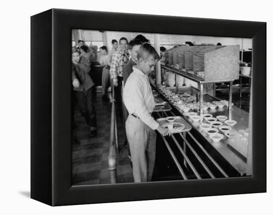 Children Receiving Food at the School Cafeteria-Ed Clark-Framed Premier Image Canvas