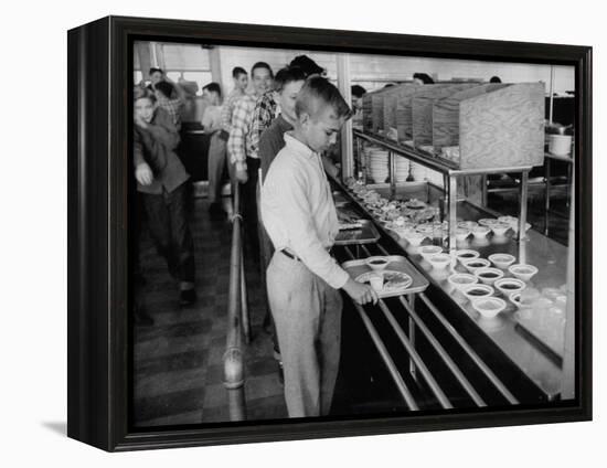 Children Receiving Food at the School Cafeteria-Ed Clark-Framed Premier Image Canvas