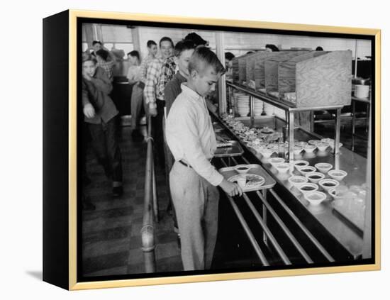 Children Receiving Food at the School Cafeteria-Ed Clark-Framed Premier Image Canvas