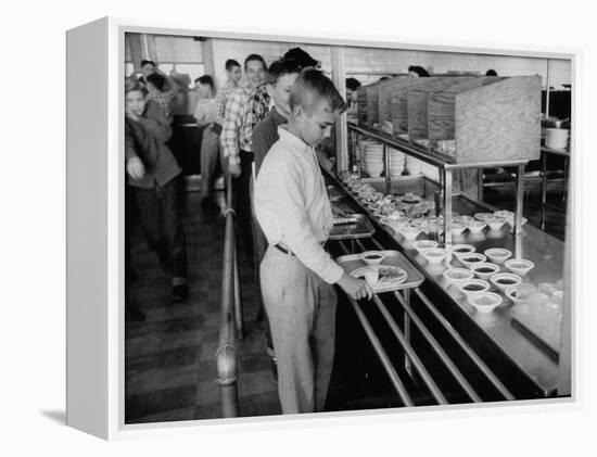 Children Receiving Food at the School Cafeteria-Ed Clark-Framed Premier Image Canvas