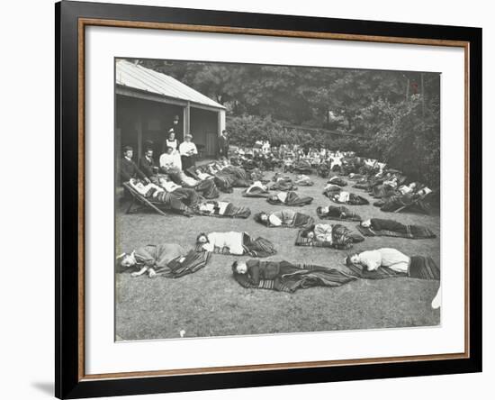 Children Resting in the Garden, Birley House Open Air School, Forest Hill, London, 1908-null-Framed Photographic Print