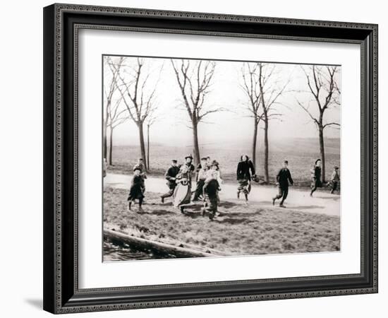 Children Running Alongside a Canal, Monnickendam, Netherlands, 1898-James Batkin-Framed Photographic Print