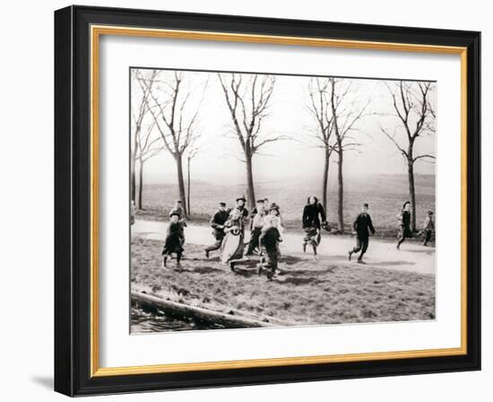 Children Running Alongside a Canal, Monnickendam, Netherlands, 1898-James Batkin-Framed Photographic Print