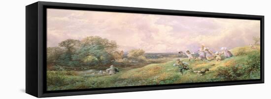 Children Running Down a Hill-Myles Birket Foster-Framed Premier Image Canvas