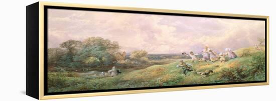 Children Running Down a Hill-Myles Birket Foster-Framed Premier Image Canvas