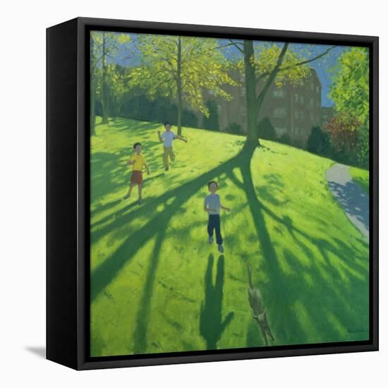 Children Running in the Park, Derby, 2002-Andrew Macara-Framed Premier Image Canvas