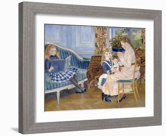 Children's Afternoon at Wargemont-Pierre-Auguste Renoir-Framed Giclee Print