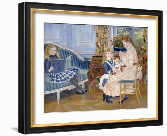 Children's Afternoon at Wargemont-Pierre-Auguste Renoir-Framed Premium Giclee Print