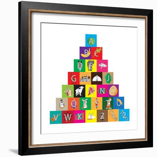 Children's Alphabet Building Blocks Isolated on White-Bernard Rabone-Framed Premium Giclee Print