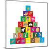 Children's Alphabet Building Blocks Isolated on White-Bernard Rabone-Mounted Art Print